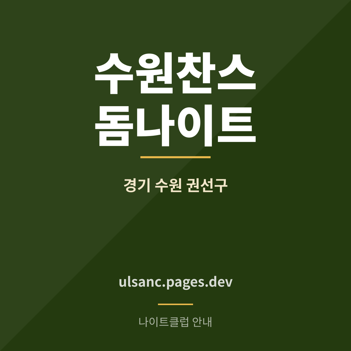 수원찬스돔나이트 권선구 권선동 나이트클럽 안내 카드
